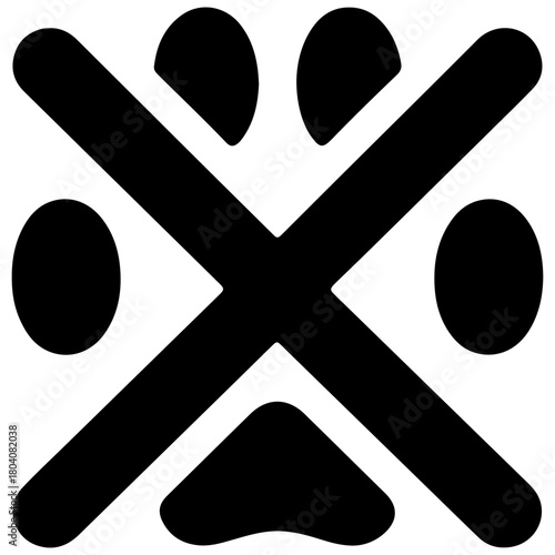 Black and White Illustration of No Pets Allowed Symbol