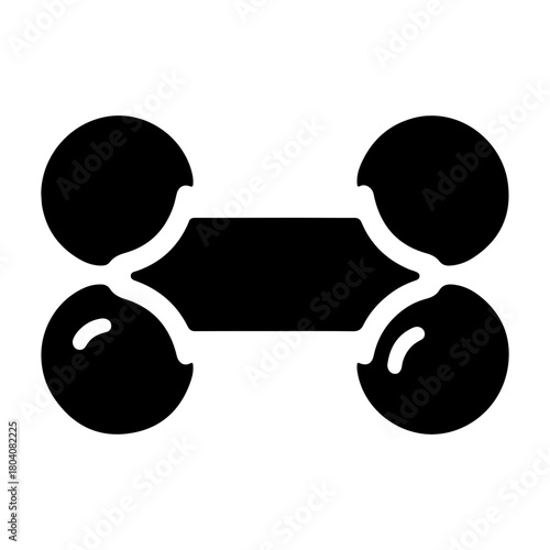 Black and White Illustration of a Dog Bone Treat
