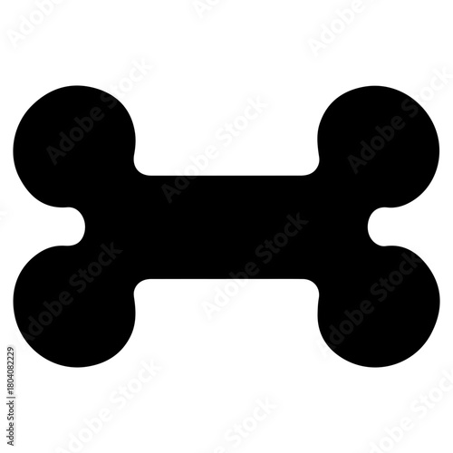 Black and White Illustration of a Dog Bone Treat