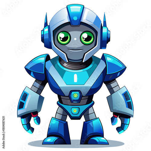 Friendly Blue Robot Character for Children's Animation and Storytelling friendly blue robot character for