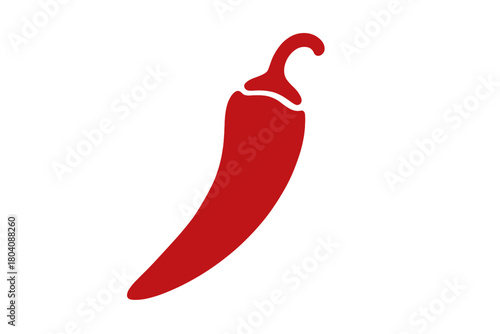 Simple red hot chili pepper icon design element for food, spice, and Mexican cuisine concepts
