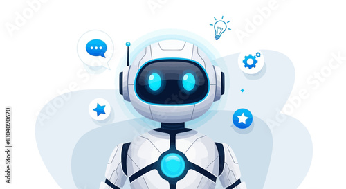 Modern AI Robot Futuristic Communication and Technology Concept