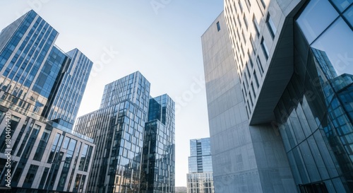 Wallpaper Mural Modern Glass Skyscrapers Against a Clear Blue Sky Torontodigital.ca