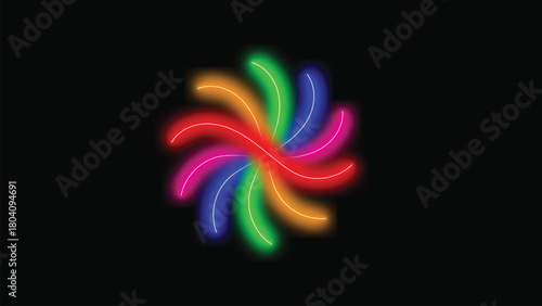 Vibrant Abstract Neon Swirl