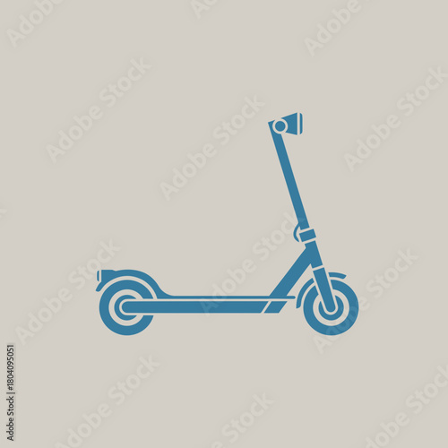 Blue electric scooter on a neutral background.