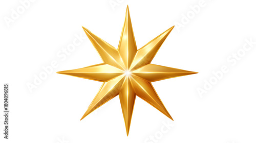 Five-pointed star, gold star, cutout, PNG image