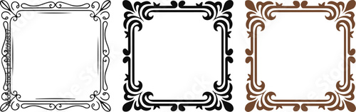 Antique gold baroque frame with a paper clip border decoration for an old photo