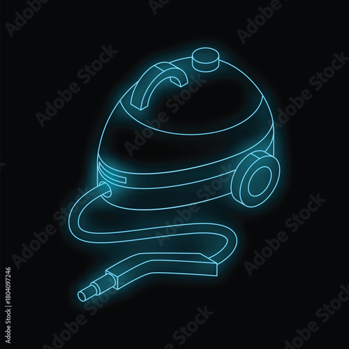 Professional cleaning equipment glowing on dark background, representing innovative cleaning solutions