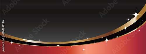 高級感のあるラインとグラデーションのバナー　ブラック＆レッド