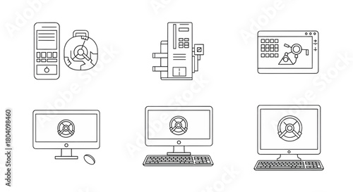Data Recovery Icons Technology Solutions for Restoring Lost Digital Information
