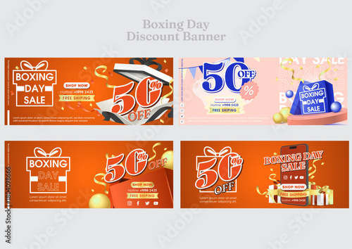 Elegant dynamic synthetic boxing day poster collection
