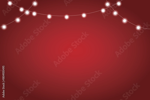 Christmas red gradient background with chain light effect