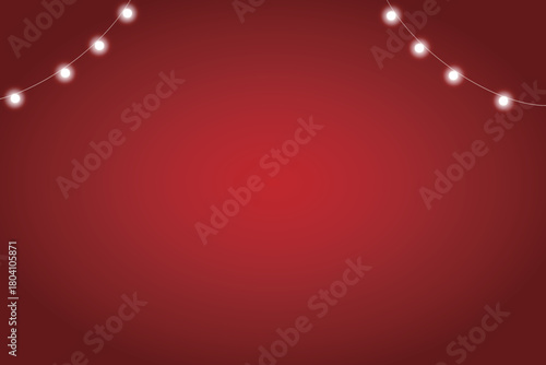 Christmas red gradient background with chain light effect