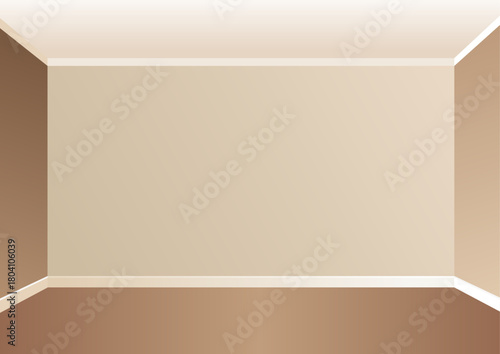 Empty room interior design. Vector cartoon illustration of spacious premises with daylight, apartment