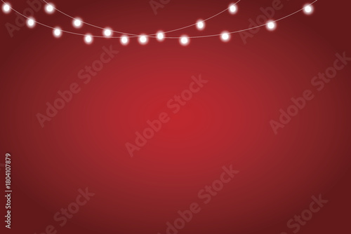 Christmas red gradient background with chain light effect