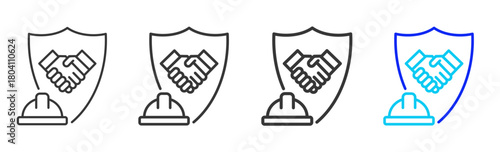 Safety Training Icon Set Collection in Creative Outline Style for Business Featuring Multiple Thickness Variations Perfect for Workplace Health and Safety Design