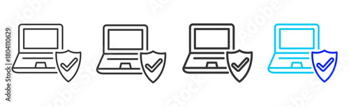 workplace inspection Icon Set Collection in Creative Outline Style for Business Featuring Multiple Thickness Variations Perfect for Workplace Health and Safety Design