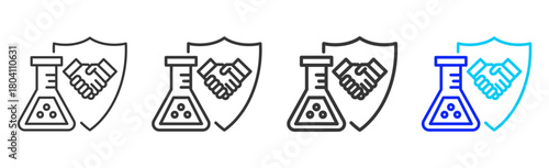 chemical handling Icon Set Collection in Creative Outline Style for Business Featuring Multiple Thickness Variations Perfect for Workplace Health and Safety Design
