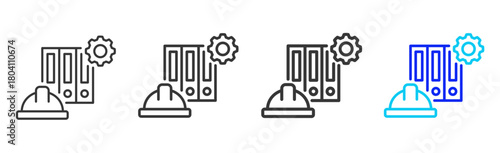 safety compliance Icon Set Collection in Creative Outline Style for Business Featuring Multiple Thickness Variations Perfect for Workplace Health and Safety Design