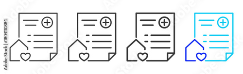 wellbeing report Icon Set Collection in Creative Outline Style for Business Featuring Multiple Thickness Variations Perfect for Workplace Health and Safety Design
