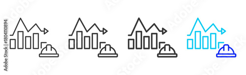 Protection Metrics Icon Set Collection in Creative Outline Style for Business Featuring Multiple Thickness Variations Perfect for Workplace Health and Safety Design