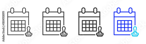 schedule verification Icon Set Collection in Creative Outline Style for Business Featuring Multiple Thickness Variations Perfect for Workplace Health and Safety Design