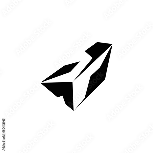 Free Download Abstract geometric shape in black and white, modern minimalist design element. - GFXLoad