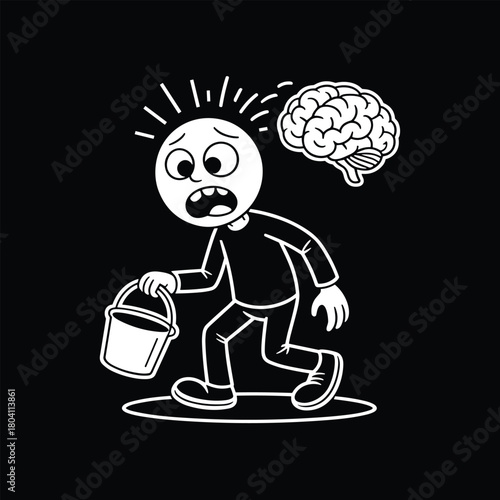 Mental Fatigue Cartoon Vector