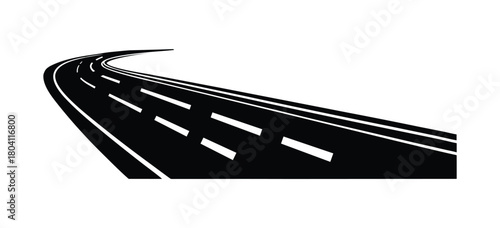 Highway Road Perspective Vector Illustration
