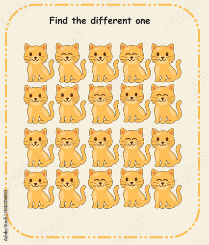 Find the Different One Puzzle Sheet for Kids | Spot the Odd Illustration Activity