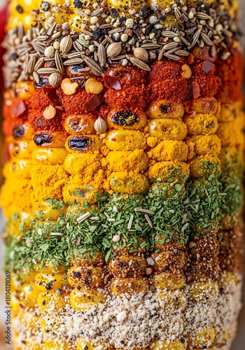 Corn cob with spices