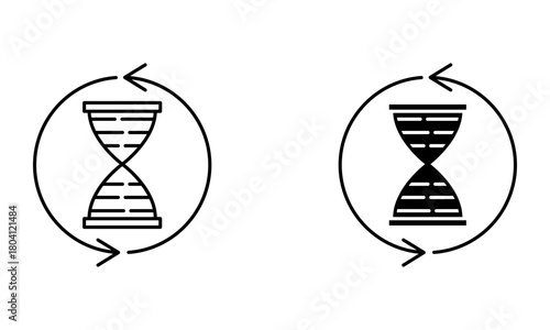 dna hourglass, cycle of life, natural aging icon vector