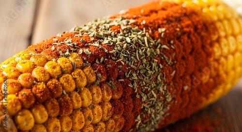 Corn cob with spices