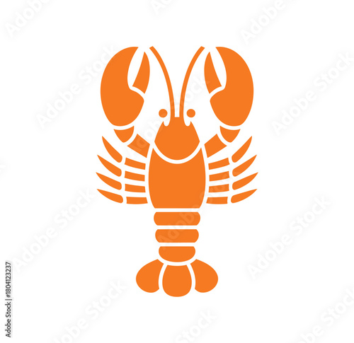 A vibrant vector graphic of a lobster, perfect for seafood restaurants, coastal themes, or marine biology projects a simple and eyecatching design