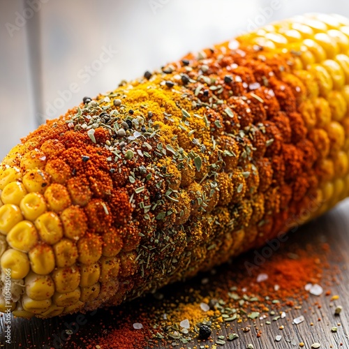 Corn cob with spices