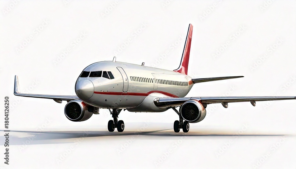 Fototapeta premium Airplane isolated on white background - 3D Rendering.