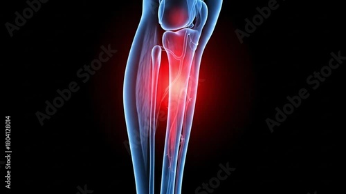 Shin Splints Pain Relief Lower Leg and Knee Injury Recovery Medical Animation Bone Health Inflammation Anatomy Relief
