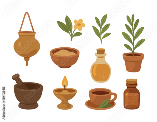 Vector Herbal wellness: natural remedies and ingredients for holistic healing