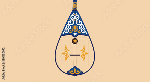 Traditional Kazakh Dombyra Instrument, a Symbol of Kazakhstan's Independence Day