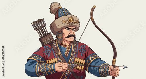 Kazakhstan's Independence Day Kazakh Archer, Symbolizing National Strength and Heritage