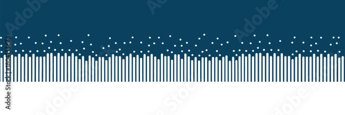 A stylized image featuring white vertical lines and dots against a dark blue and white background color palette
