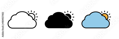 Weather forecast icon representing a weather forecast, often depicted with symbols like the sun, clouds, rain, or temperature, indicating predicted weather conditions.