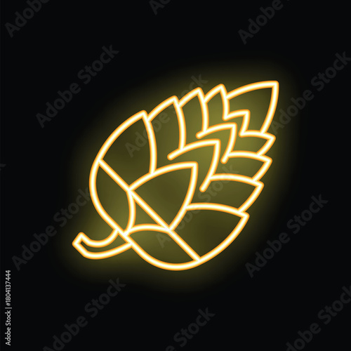 Neon yellow hop cones for brewery or pub logo design