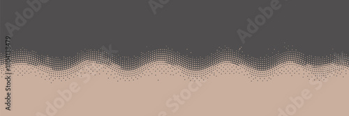 A halftone pattern showing a wavy line separating a dark gray area from a light beige colored area evenly
