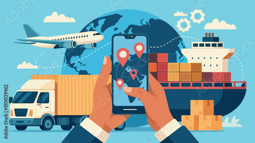 Global logistics tracking with smartphone and transportation modes