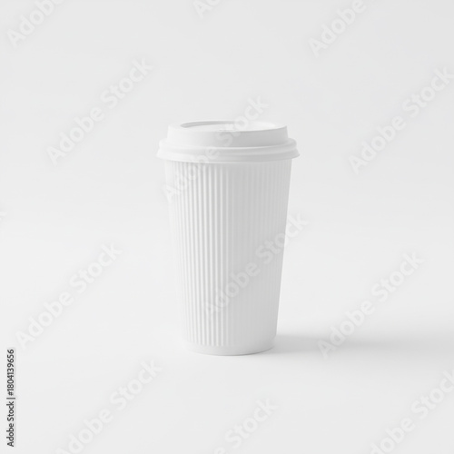 Wallpaper Mural white plastic paper cup. White disposable paper coffee cup with lid. To go beverage mockup for cafe Isolated on transparent background. Torontodigital.ca