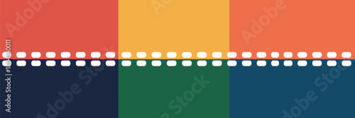 Abstract background featuring a colorful patchwork design separated by a dotted line pattern aesthetic