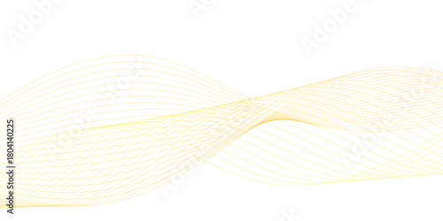 Abstract image of creative glittering gold wave curvy line design elements with minimal texture reflecting on isolated on black background