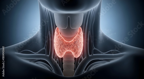 Thyroid Gland Anatomy Detailed Medical Illustration