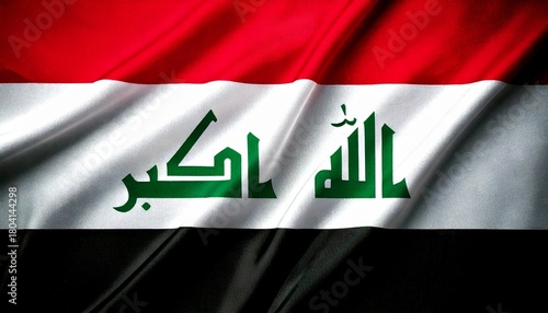  concept independence symbol icon realistic waving flag 3d colorful of iraq